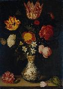 Ambrosius Bosschaert Still Life with Flowers in a Wan-Li vase oil painting artist